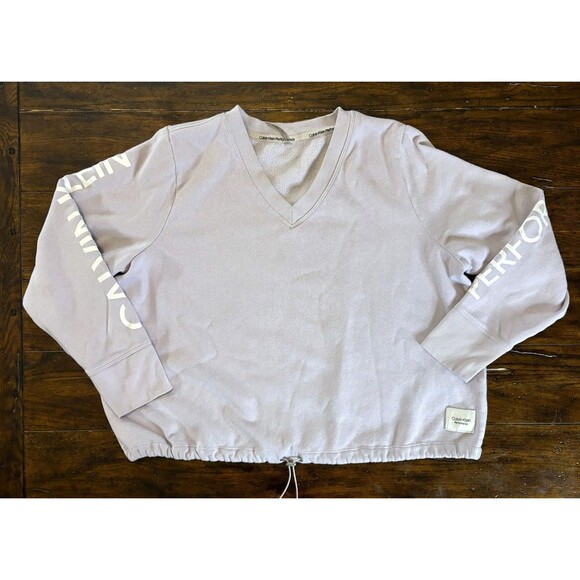 Calvin Klein Performance Sweatshirt Womens 2XLarge Pink Cropped - Picture 1 of 12